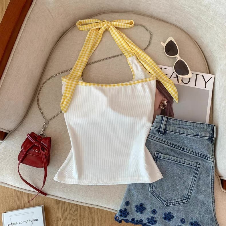 Daisy Tie-Up Built-in Bra Top