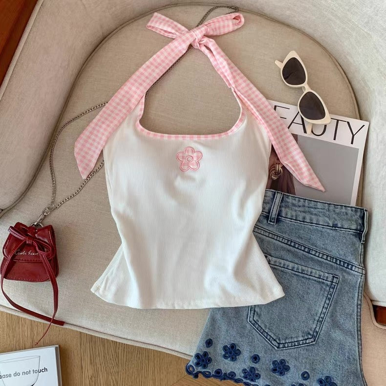Daisy Tie-Up Built-in Bra Top