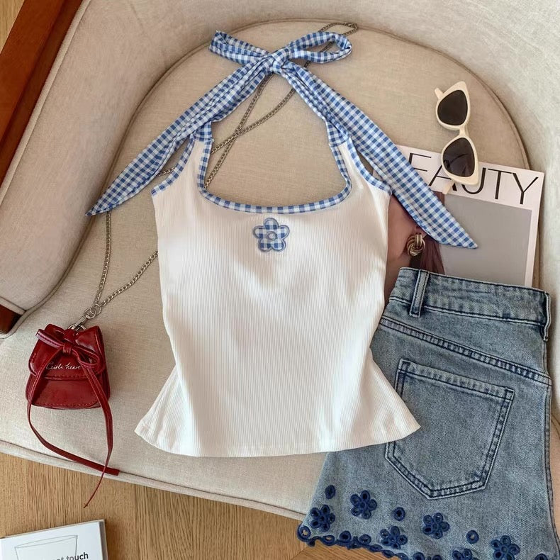 Daisy Tie-Up Built-in Bra Top