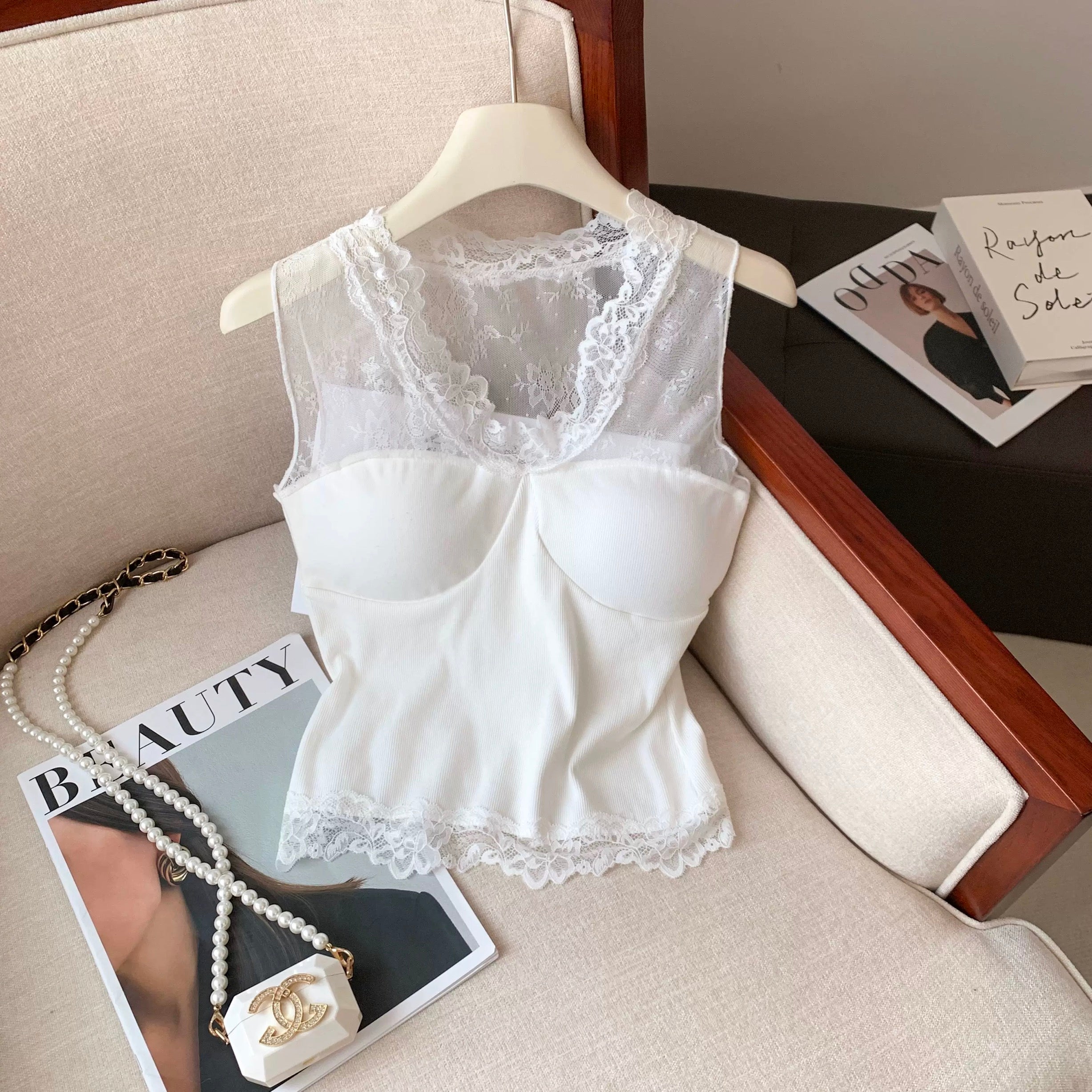 Sheer Grace Built-in Bra Top