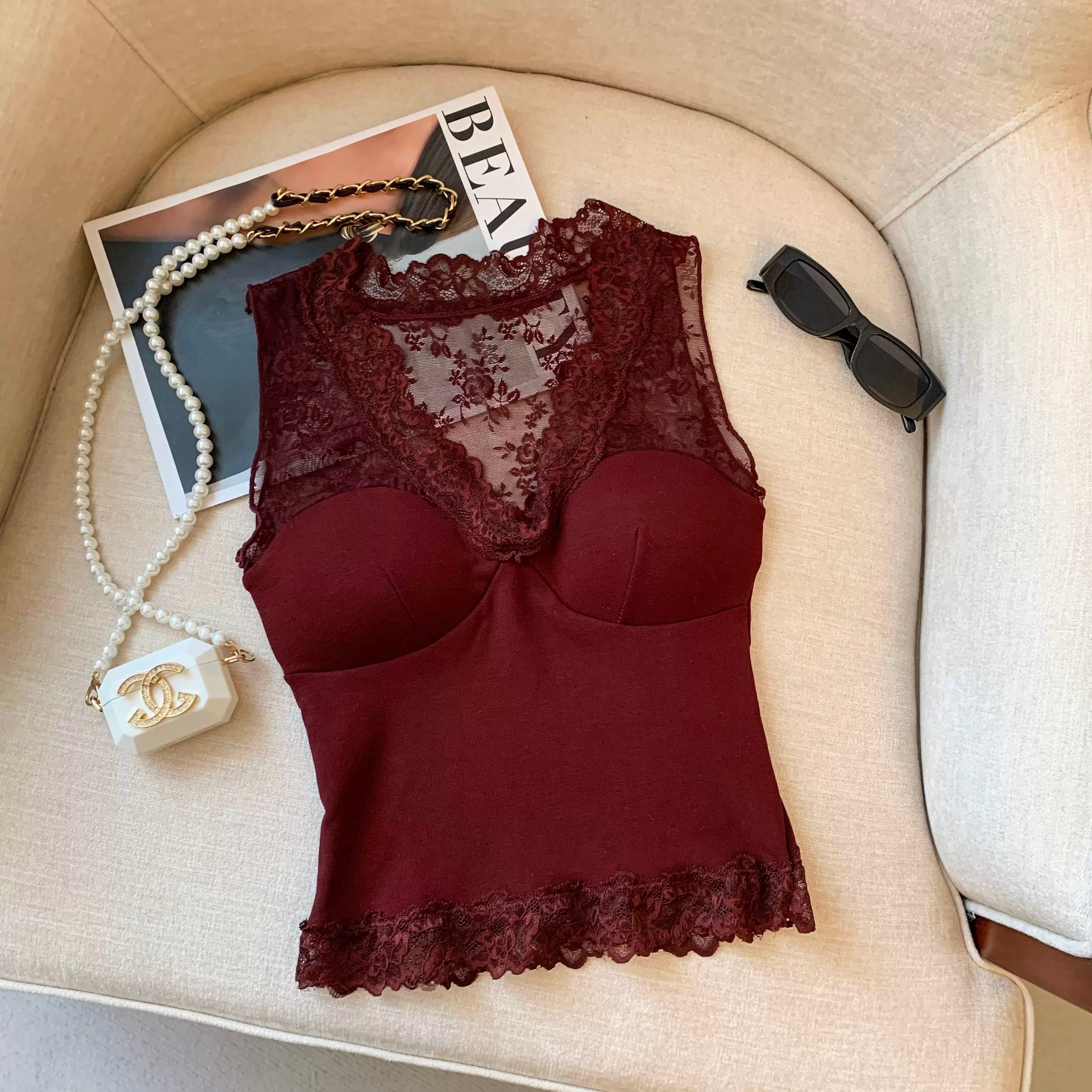Sheer Grace Built-in Bra Top