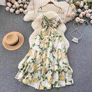 Dahlia ruched floral dress