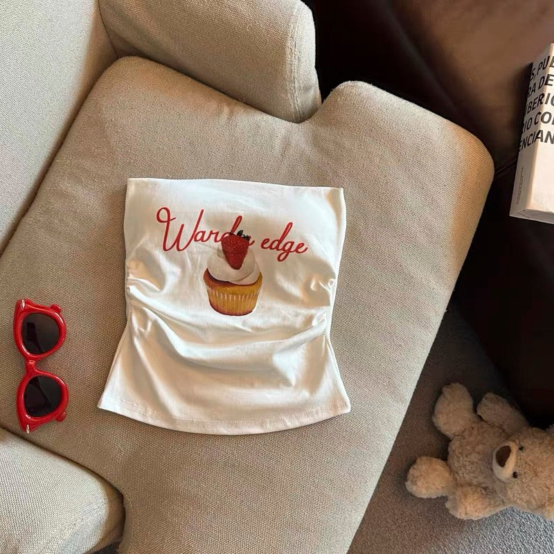 Cherry Whip Built-in Bra Tube Top