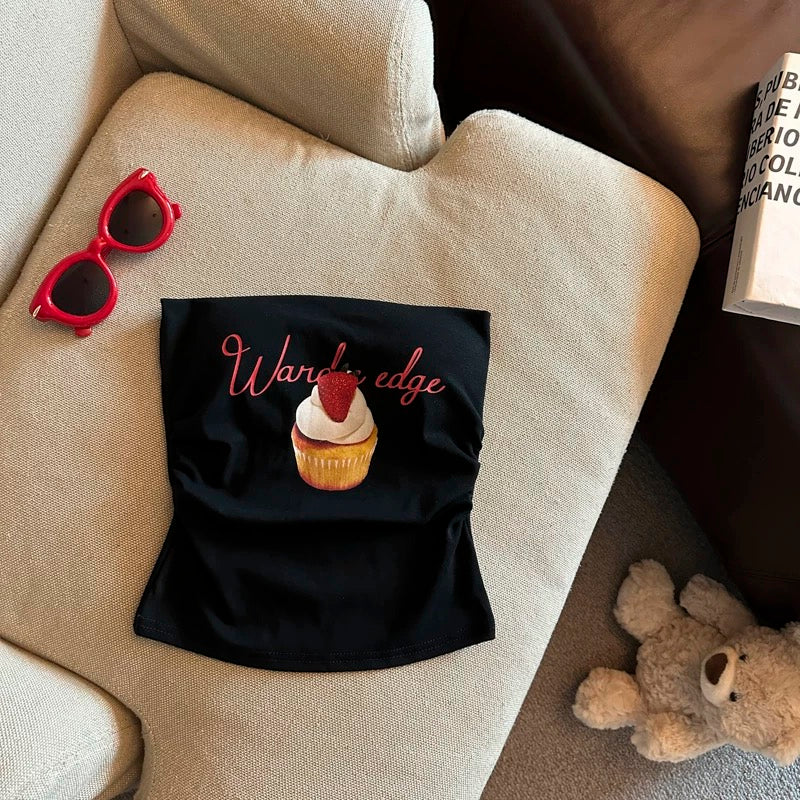Cherry Whip Built-in Bra Tube Top