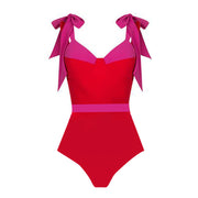 Vacay Colorblock Knotted Bikini And Sarong Set