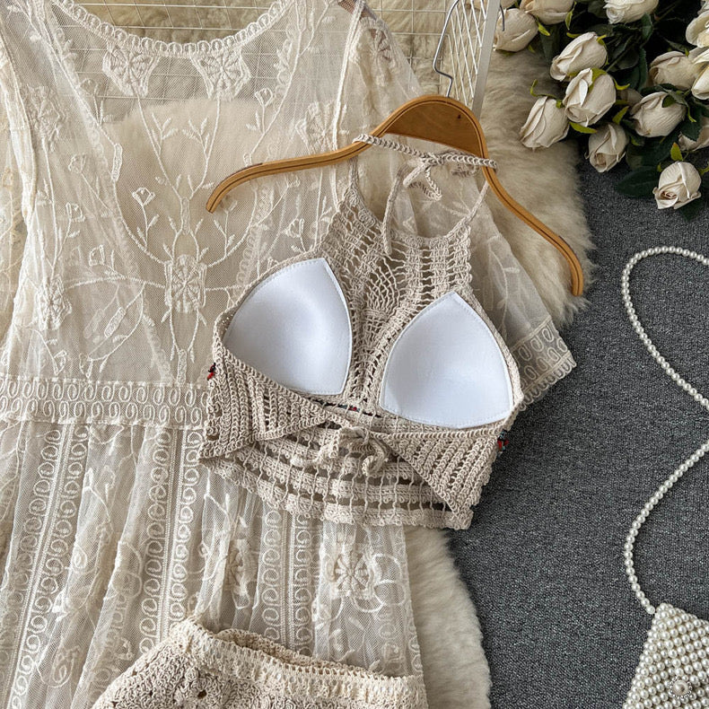 Giva Crochet Three Piece Set