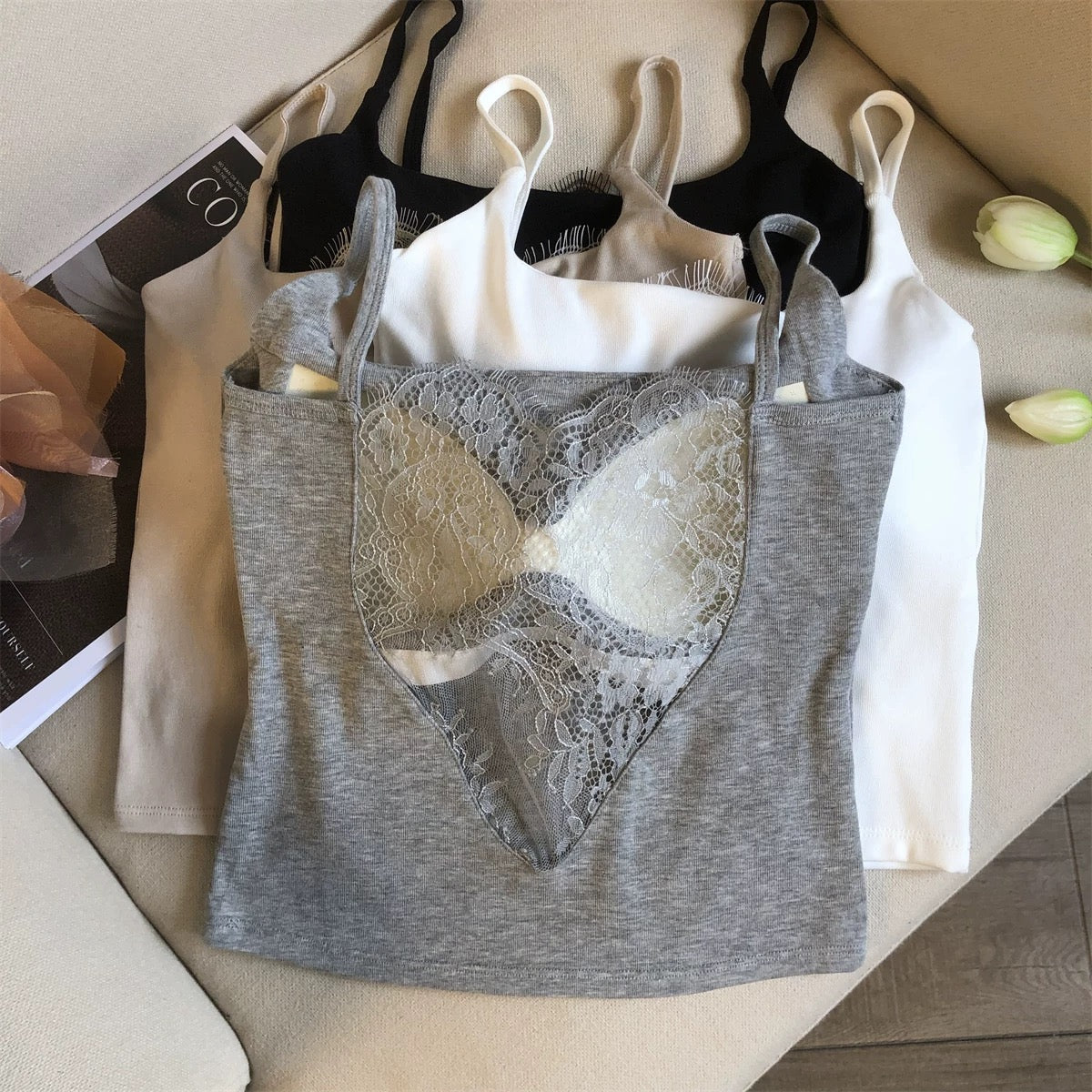 Dubai Back Lace Built-In Bra Top