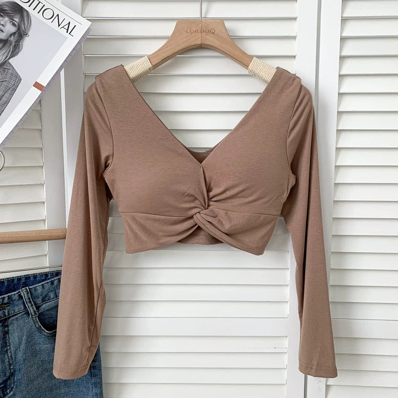 Dallas Front Knot Built-In Bra Top