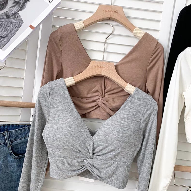 Dallas Front Knot Built-In Bra Top