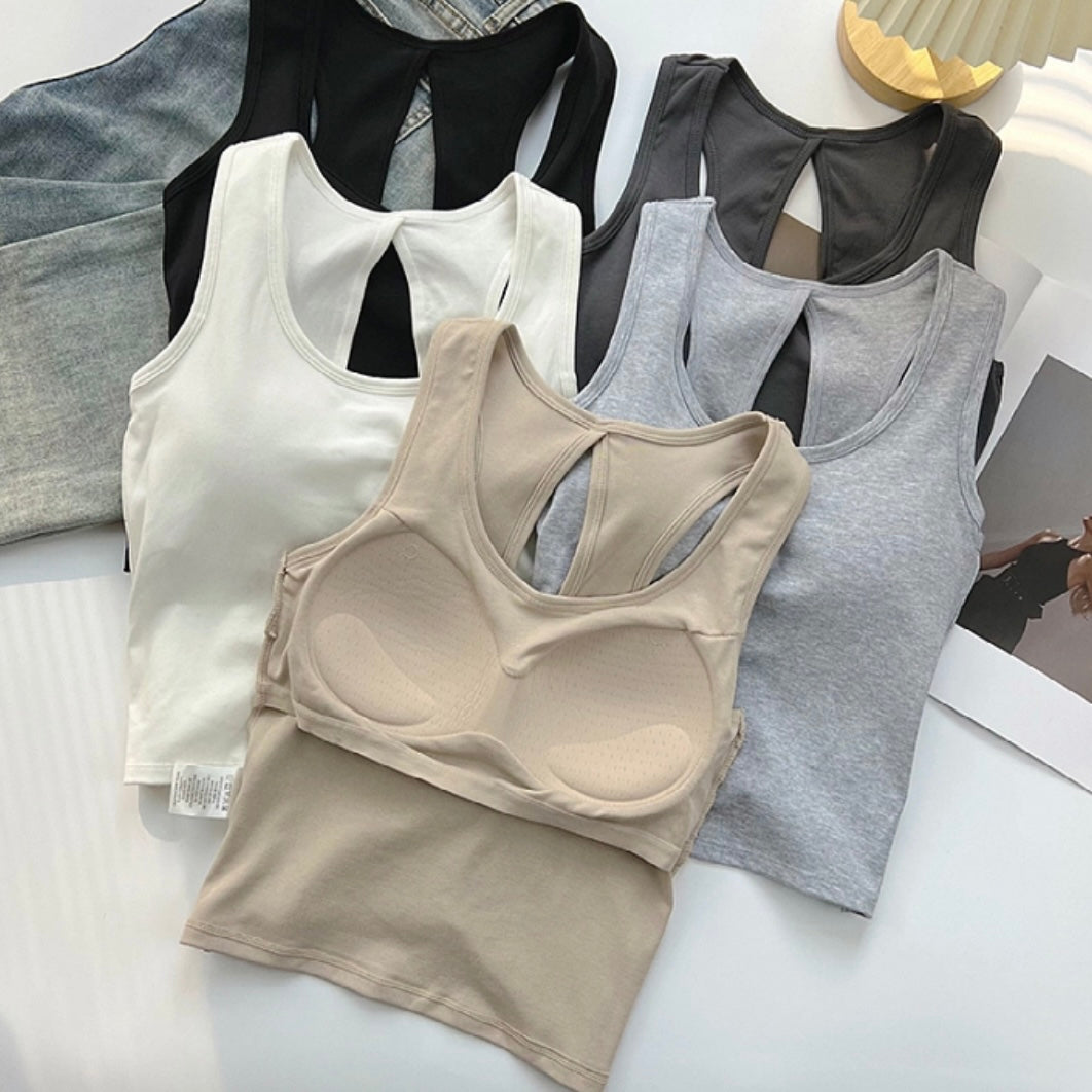 Muscat Back Cut-Out Built-In Bra Top