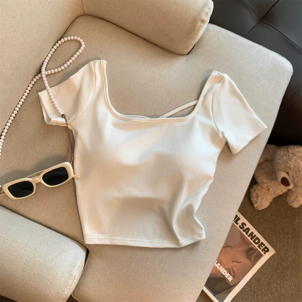 Naples Back Knot Built-In Bra Top