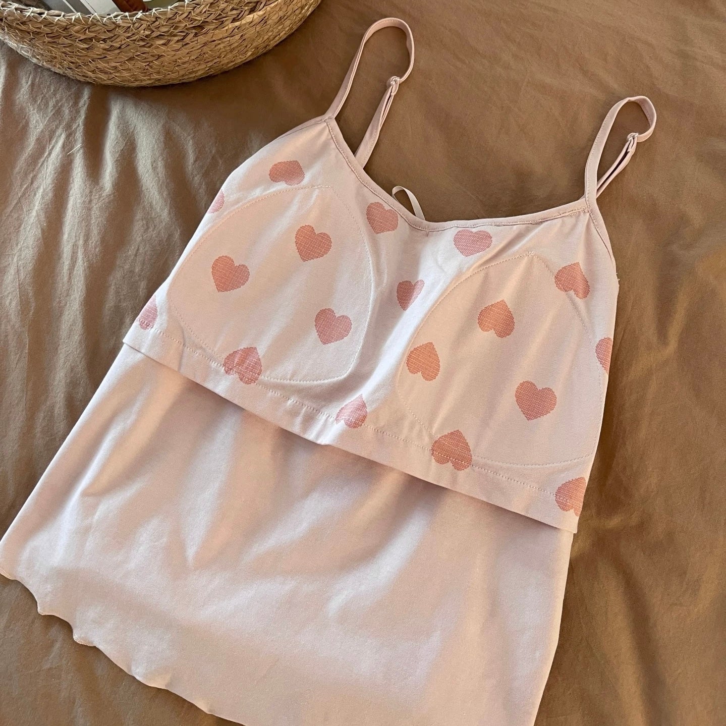 Rose Love-Heart Padded Nightsuit - 3pc Set
