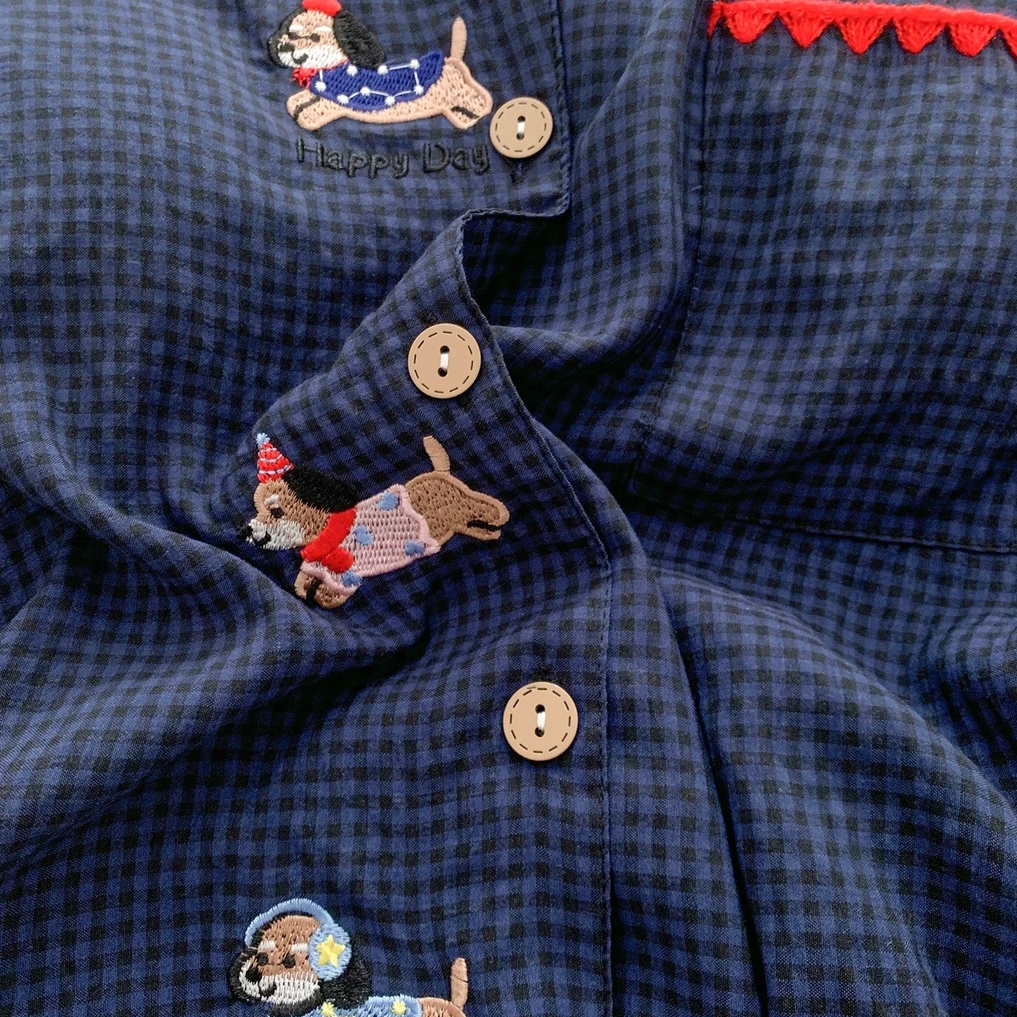 Cozy Paws Navy Plaid Padded Nightsuit Set