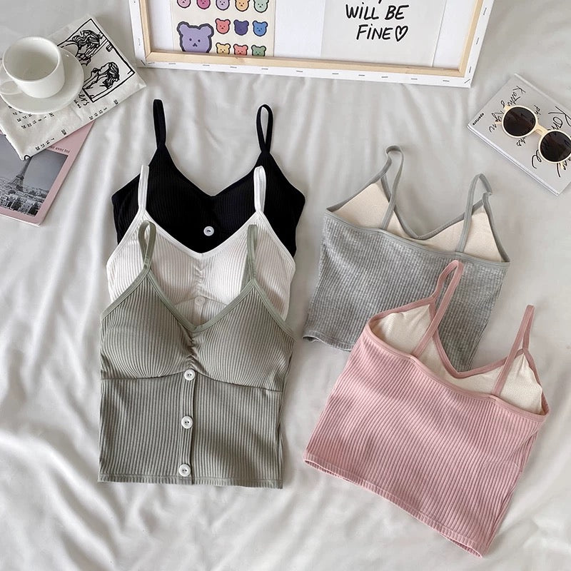 Seattle Button Up Built-In Bra Cami Top