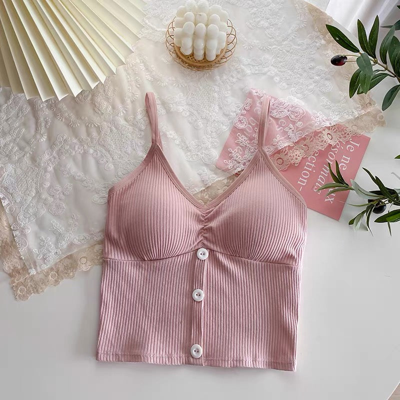 Seattle Button Up Built-In Bra Cami Top