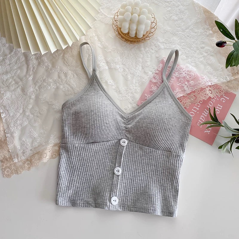 Seattle Button Up Built-In Bra Cami Top