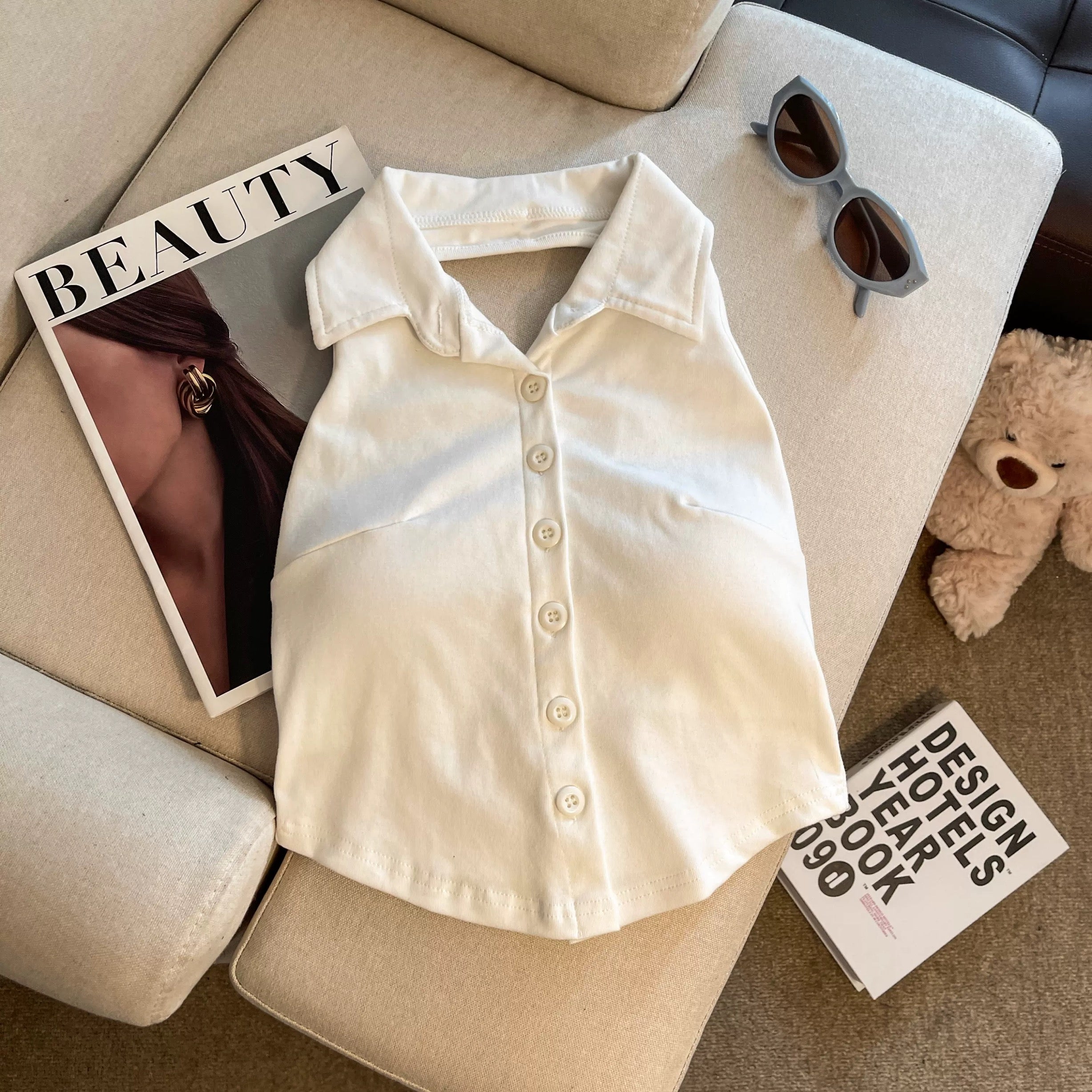 Bossbabe Collared Built-In Bra Top