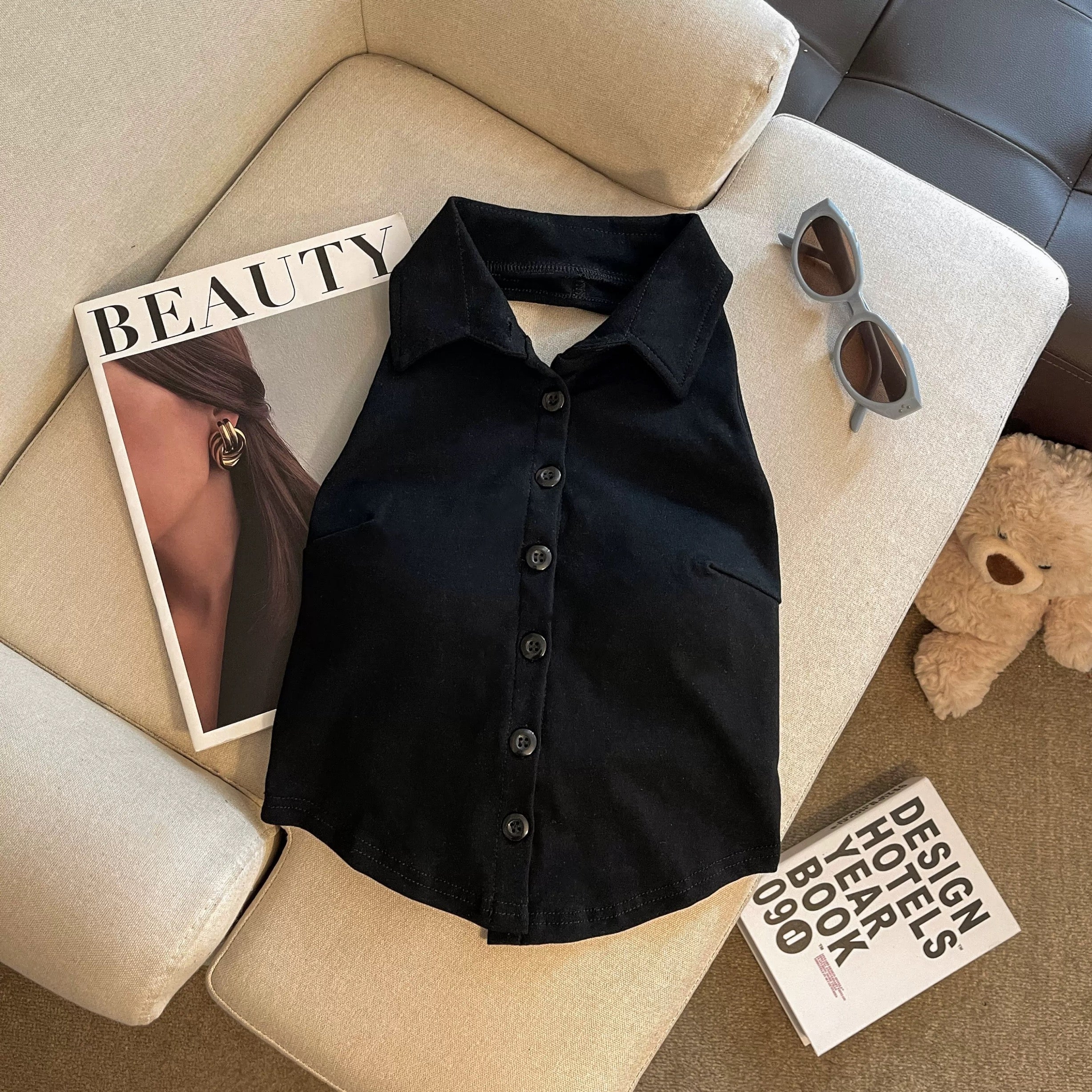 Bossbabe Collared Built-In Bra Top