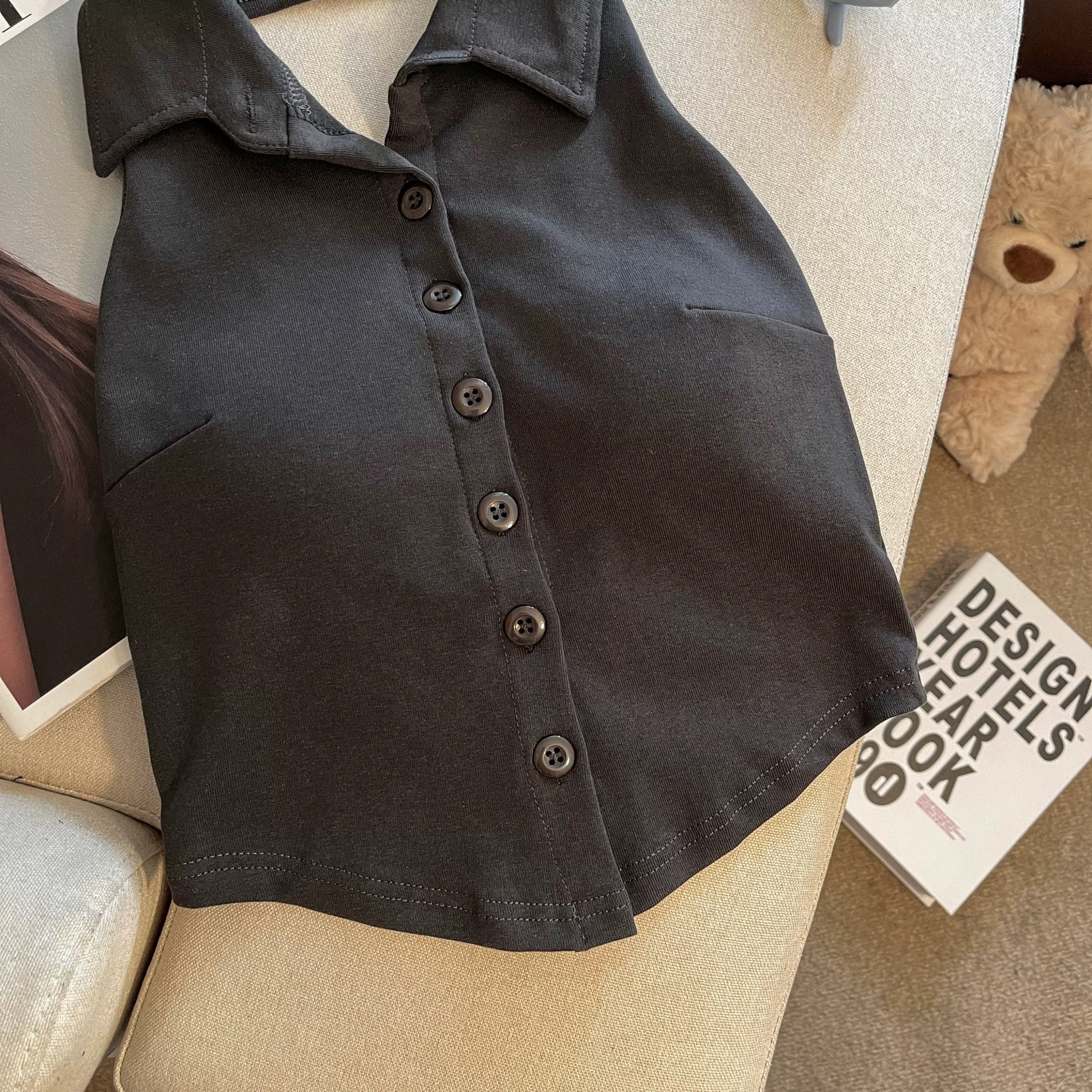 Bossbabe Collared Built-In Bra Top