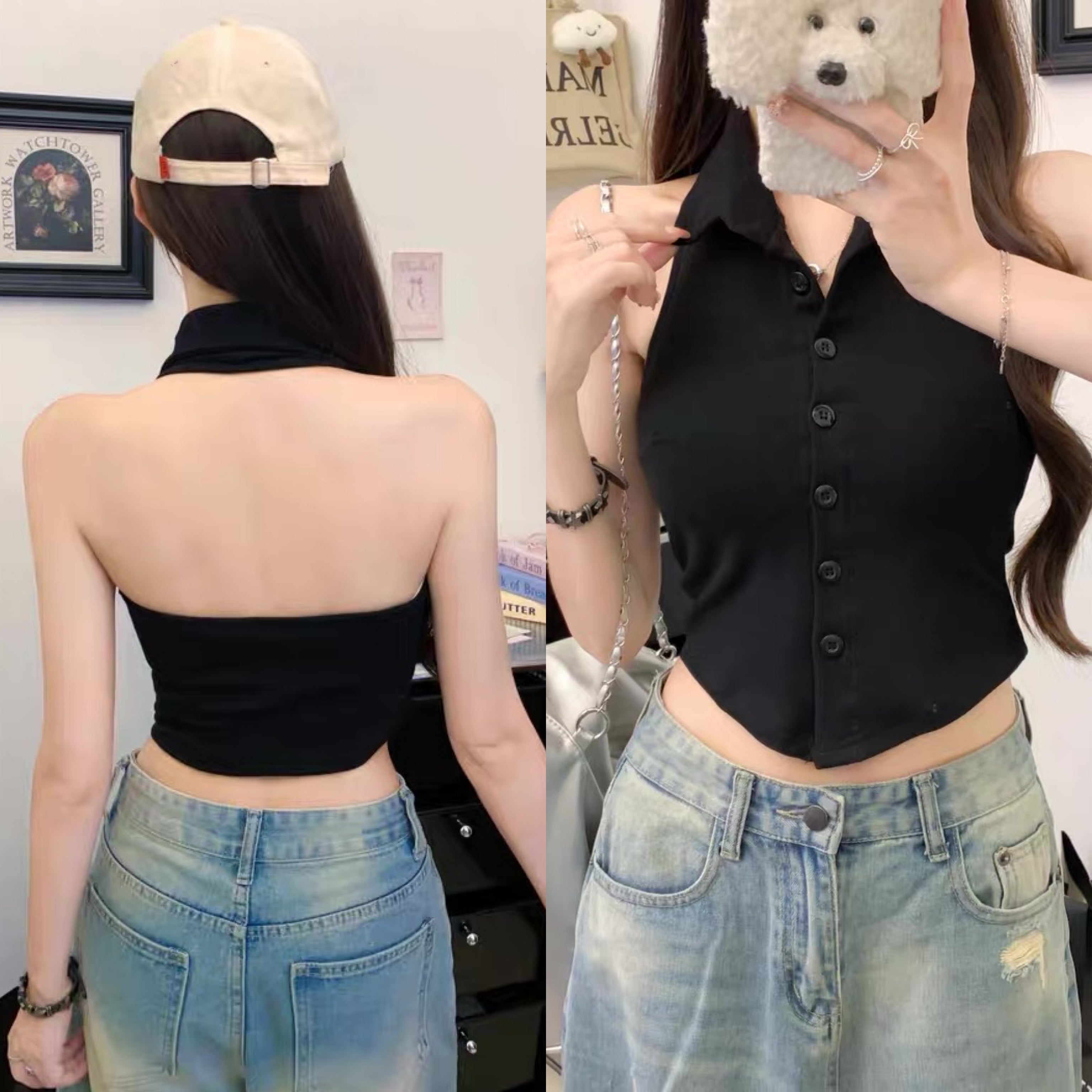 Bossbabe Collared Built-In Bra Top