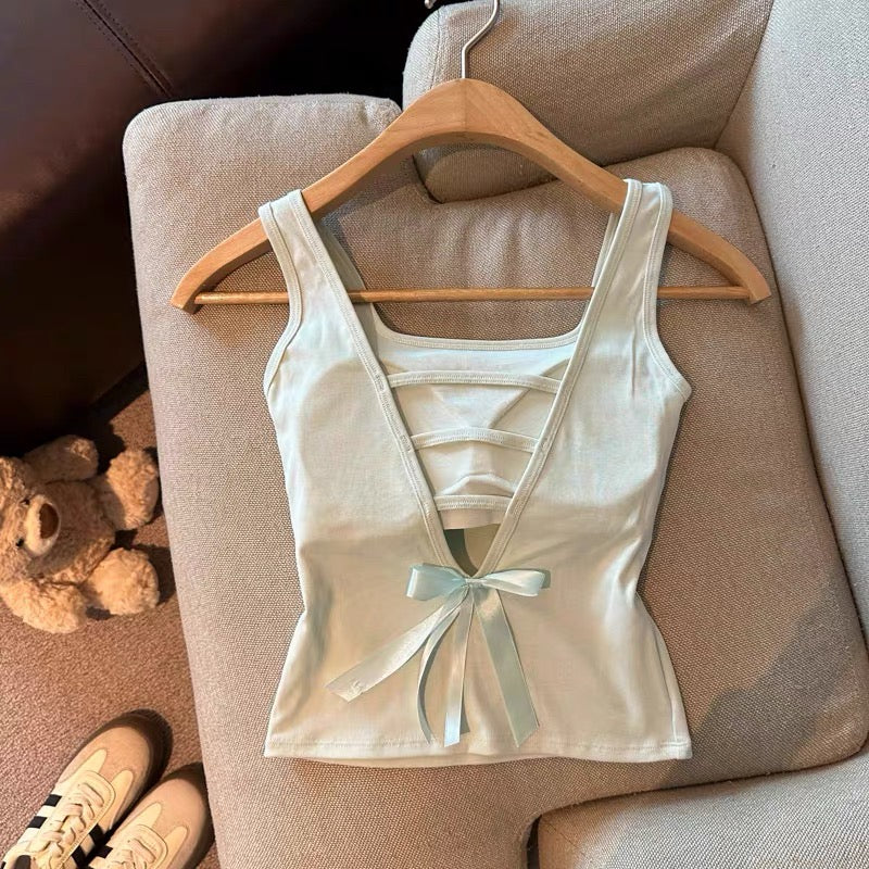 Strappy Bow Built-In Bra Top