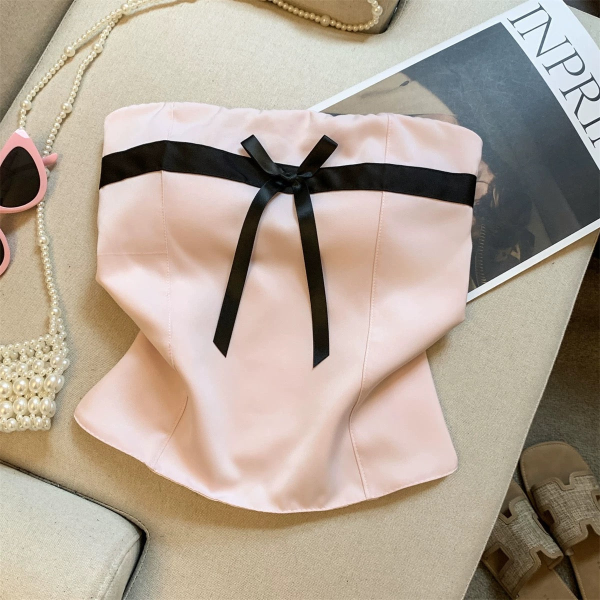 Coquette Ribbon Tube Top