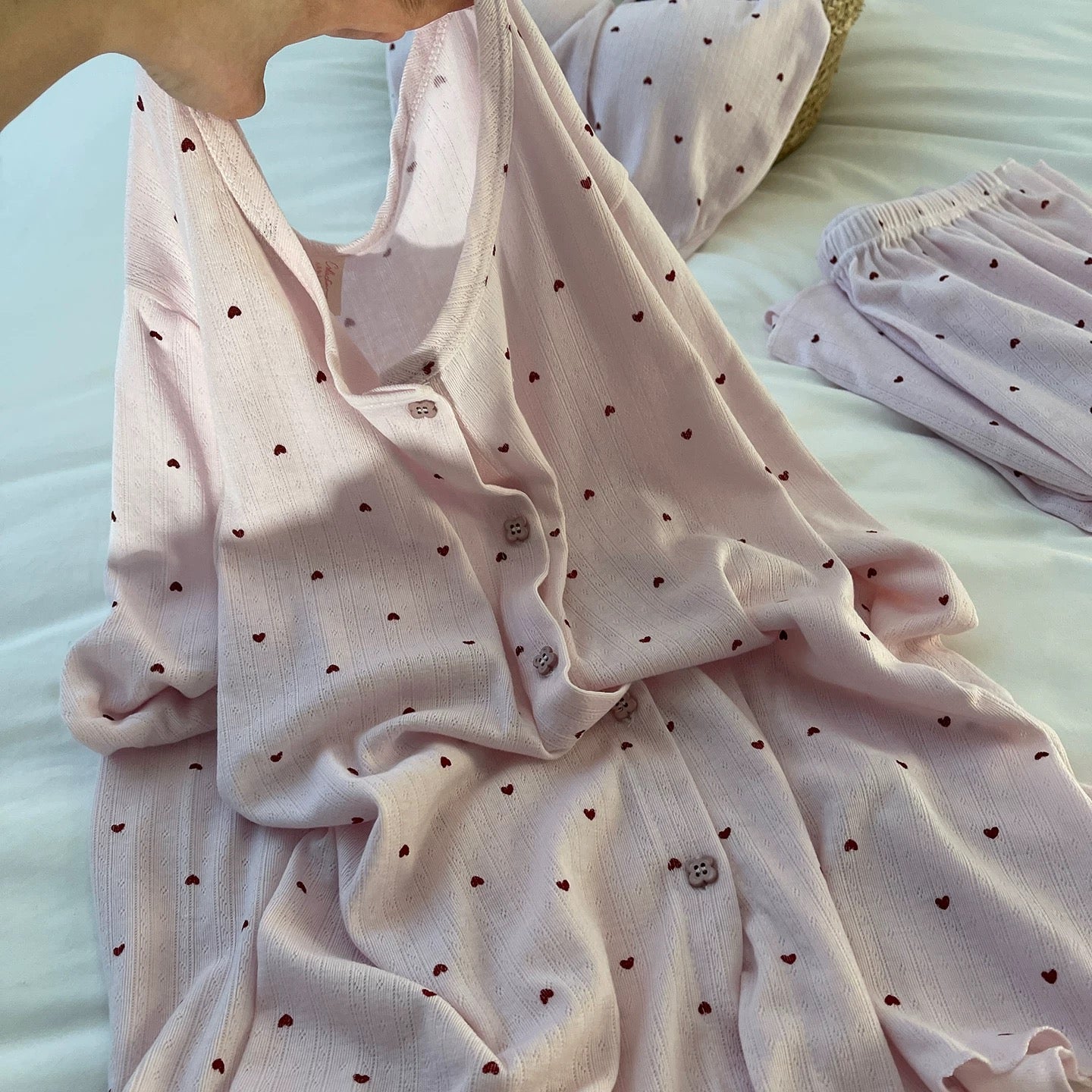 Dreamy Heart Padded Nightsuit - 3pc Set