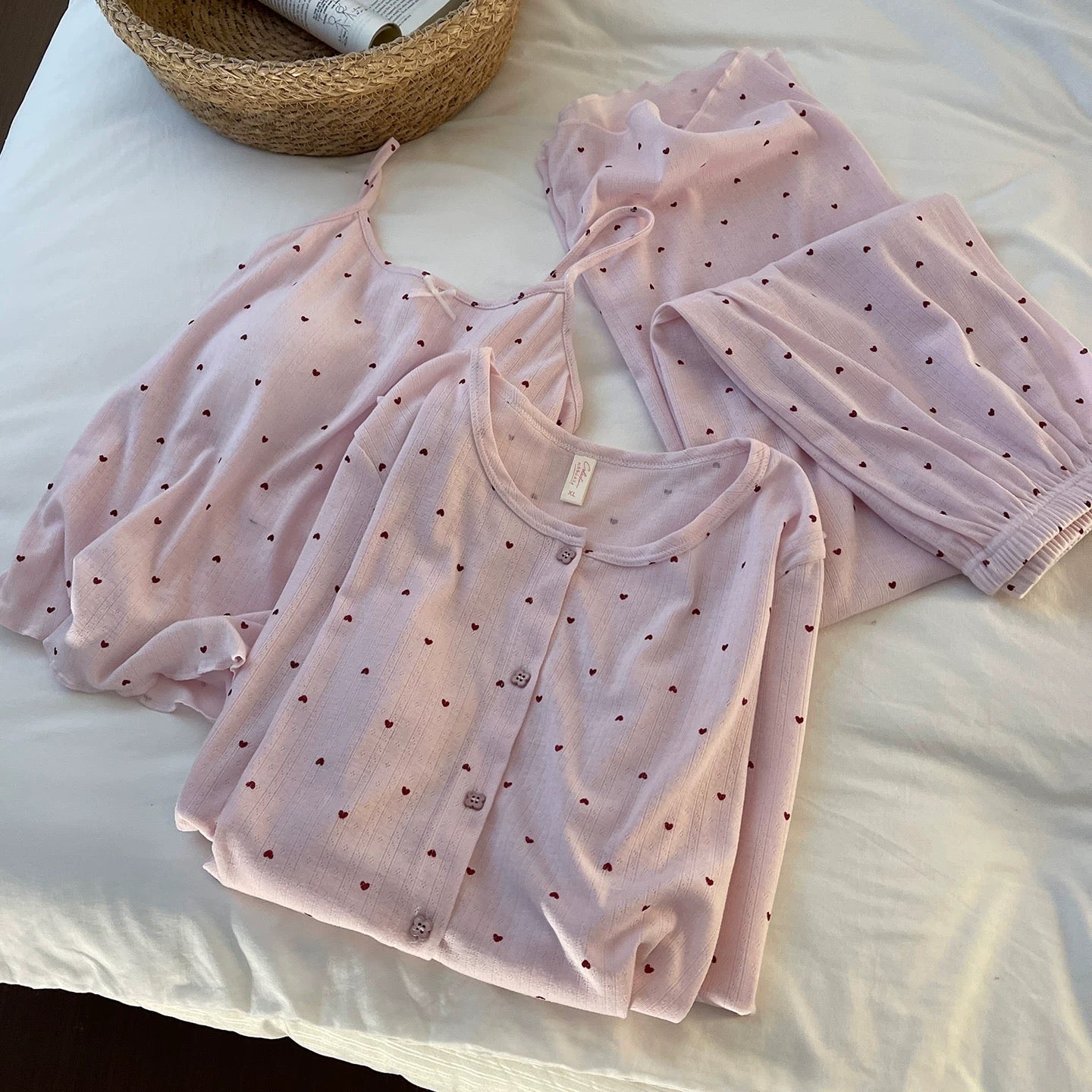 Dreamy Heart Padded Nightsuit - 3pc Set