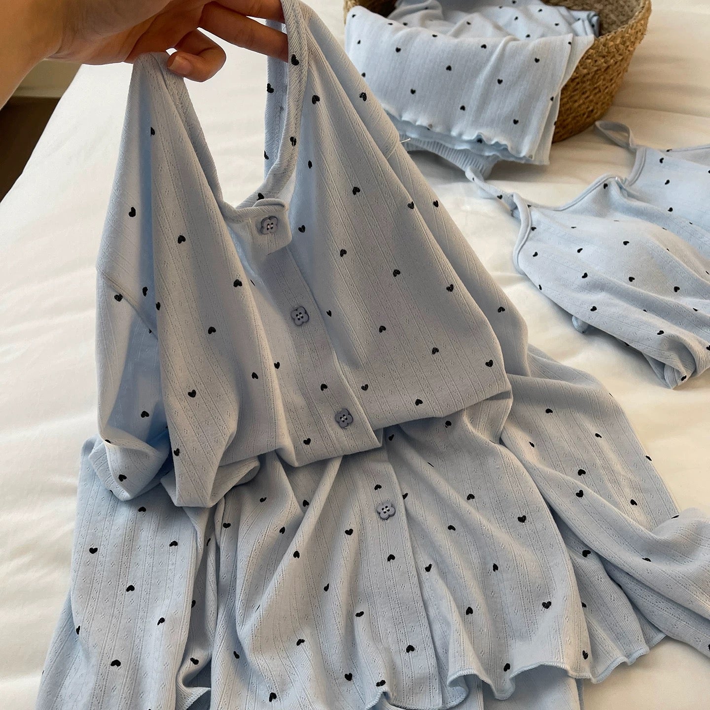 Dreamy Heart Padded Nightsuit - 3pc Set