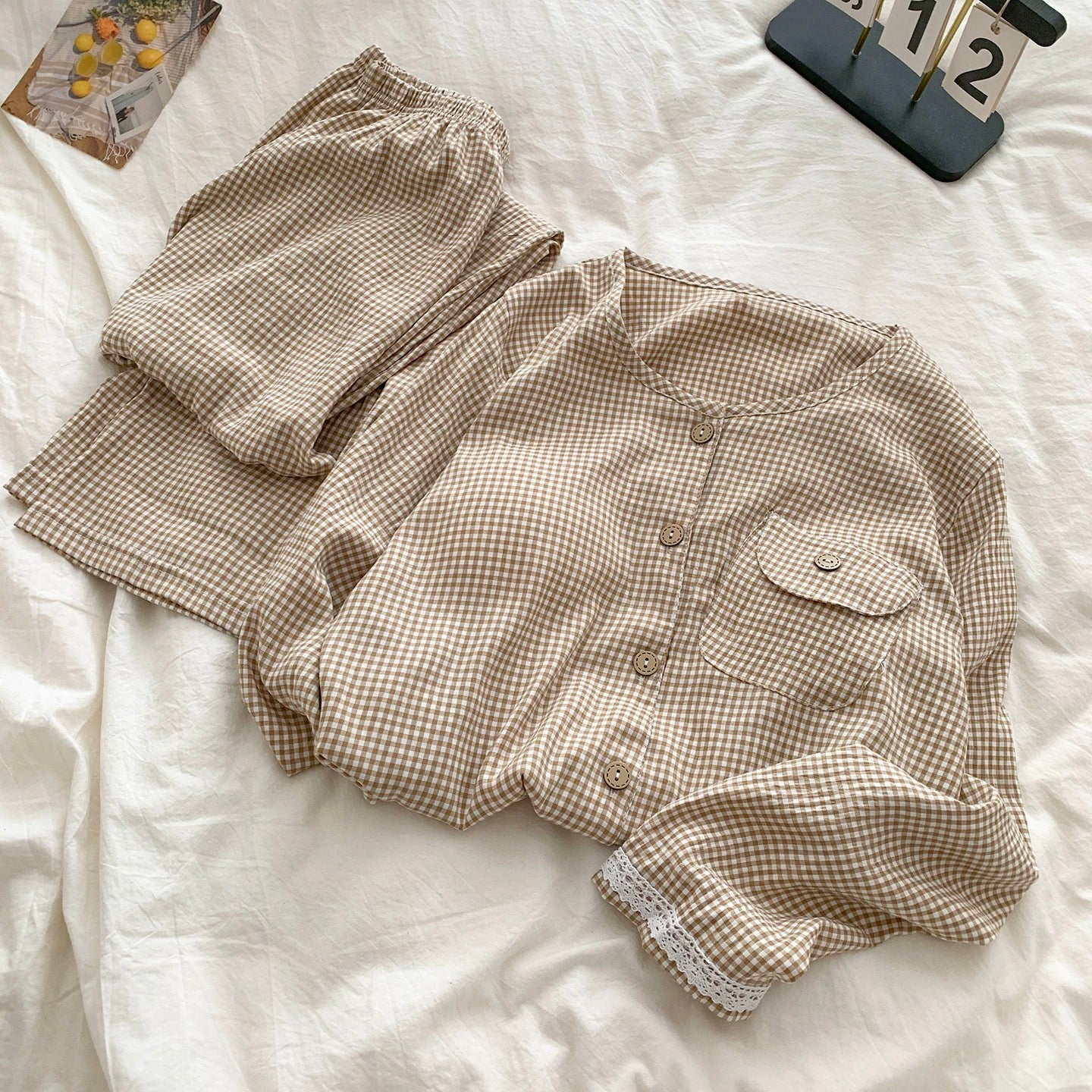 Toasted Gingham Padded Nightsuit Set