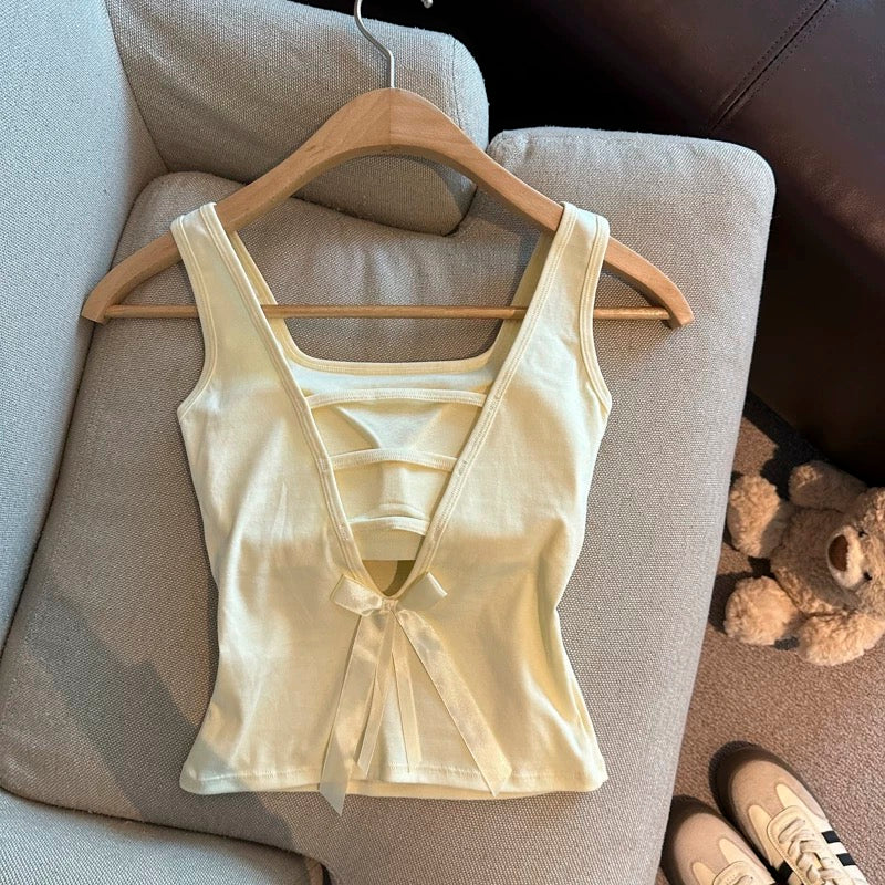 Strappy Bow Built-In Bra Top