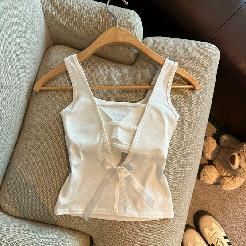 Strappy Bow Built-In Bra Top