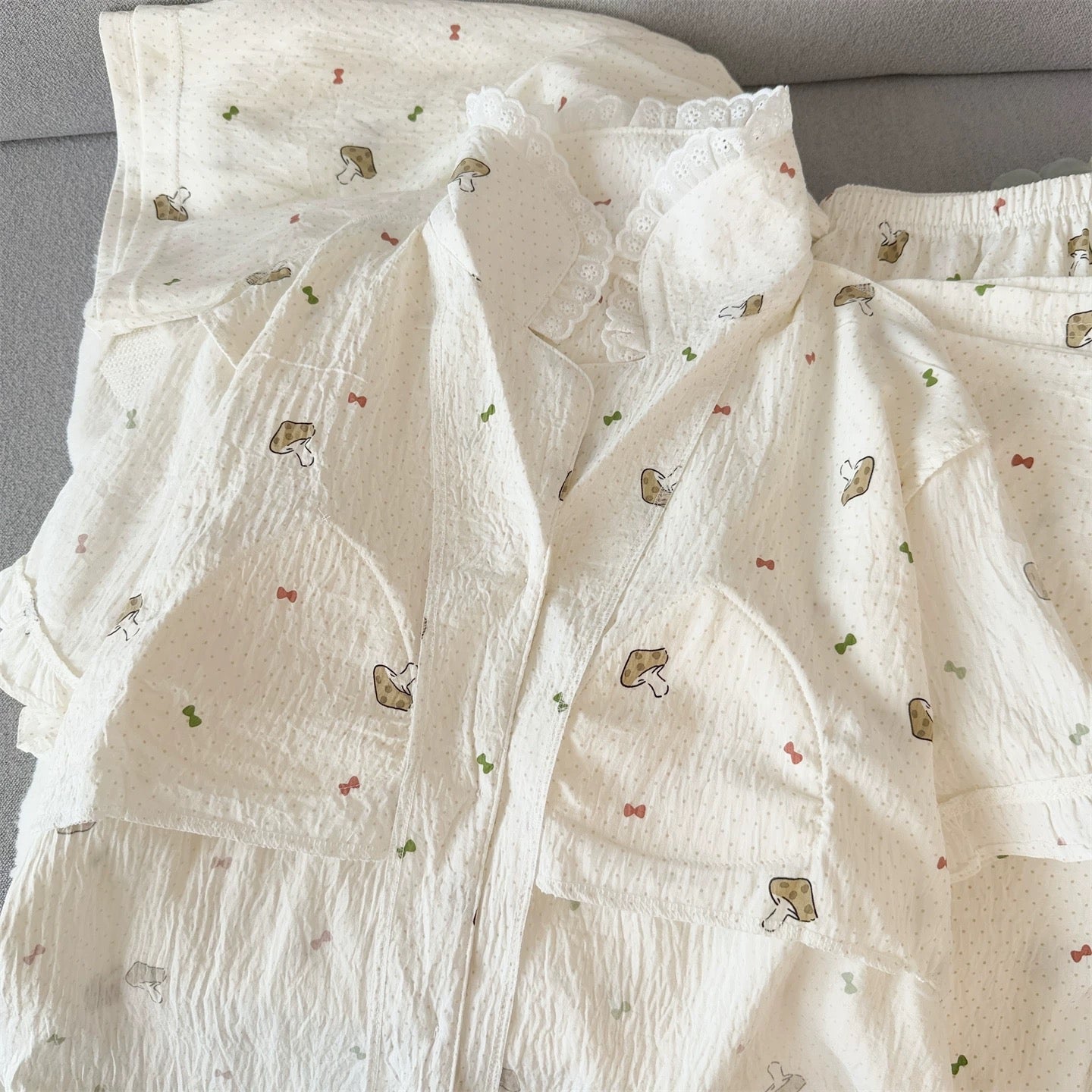 Forest Mushroom Padded Nightsuit - 3pc Set