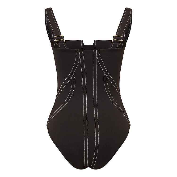 Contour Bustier Monokini and Wide-Leg Pant Set