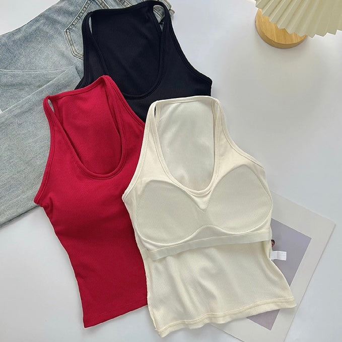 Zurich Scoop Neck Built-In Bra Top