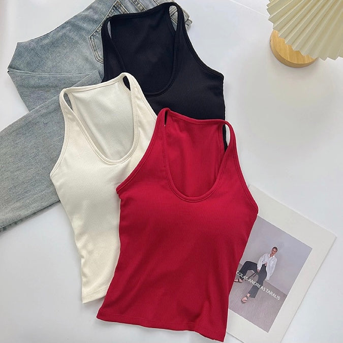 Zurich Scoop Neck Built-In Bra Top