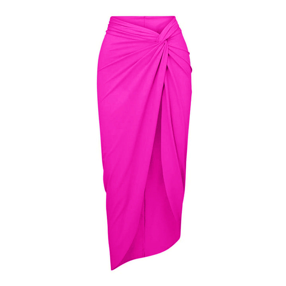 Rosy Ruffle Swimsuit With Wrap Skirt