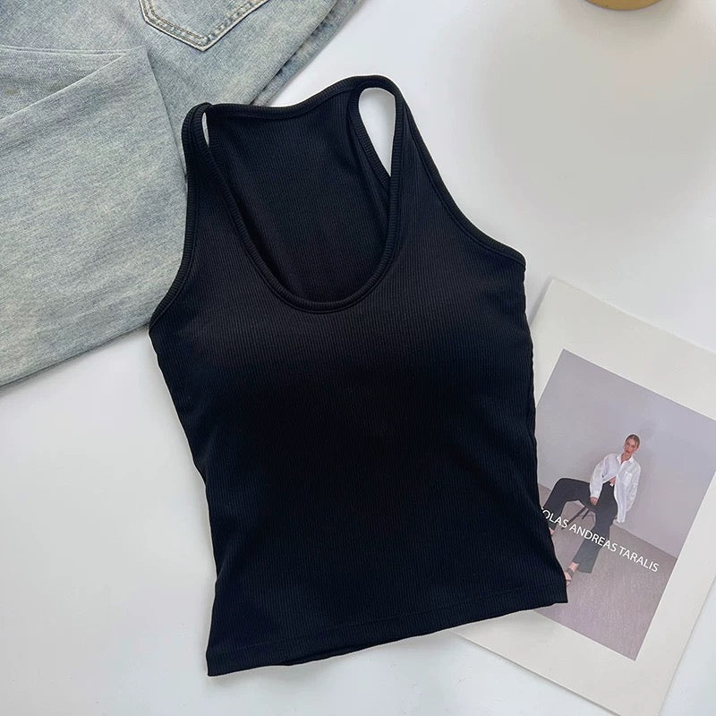 Zurich Scoop Neck Built-In Bra Top