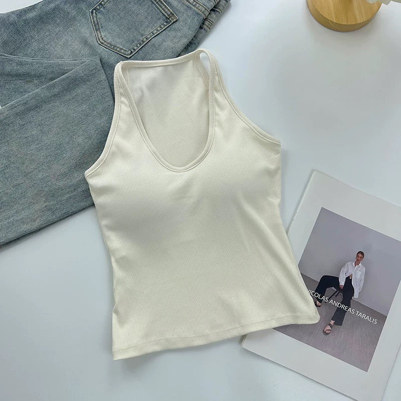 Zurich Scoop Neck Built-In Bra Top