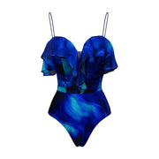 Azure Elegance Ruffle Monokini & Skirt Set