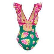 Grape Bliss Print Monokini & Wrap Skirt Set