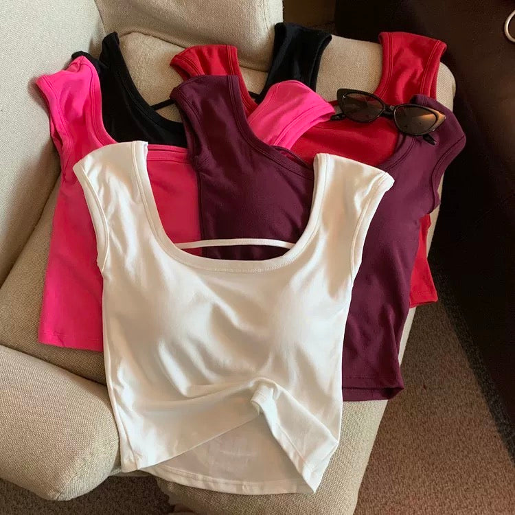 Kenya Square Neck Built-In Bra T-shirt