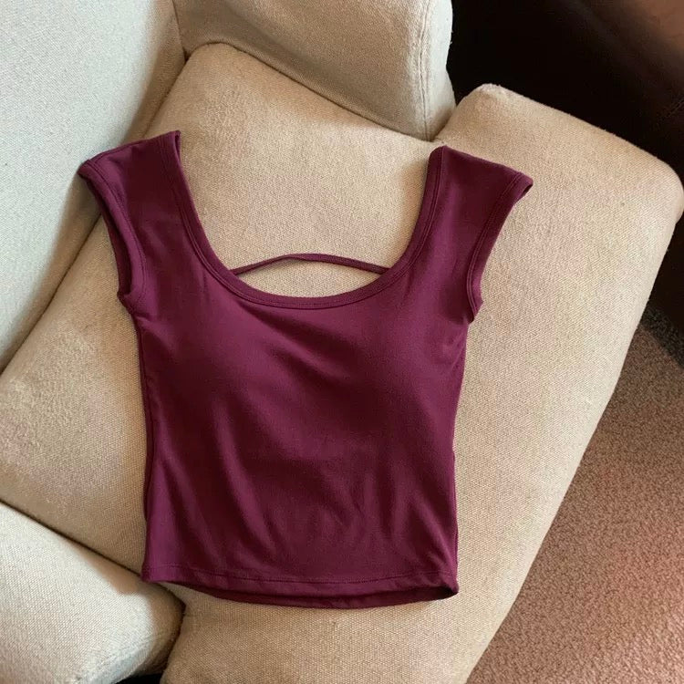 Kenya Square Neck Built-In Bra T-shirt