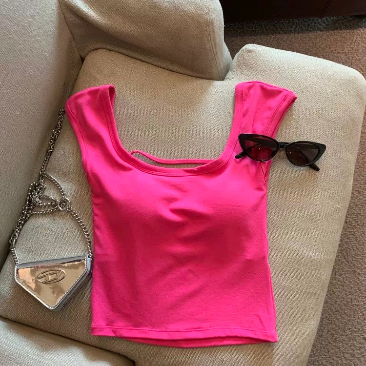 Kenya Square Neck Built-In Bra T-shirt