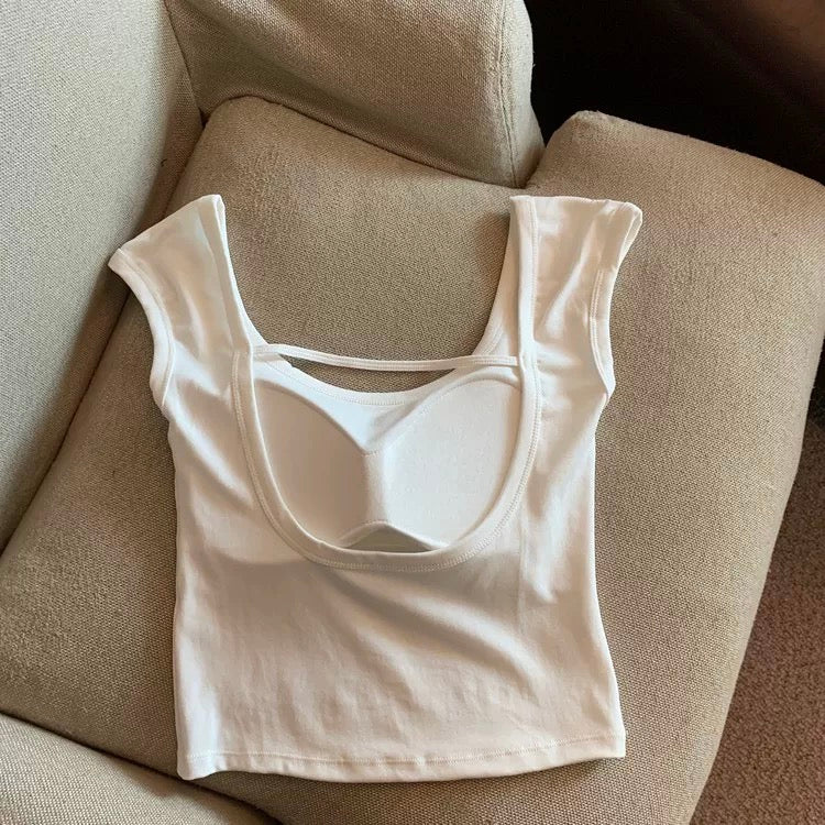 Kenya Square Neck Built-In Bra T-shirt