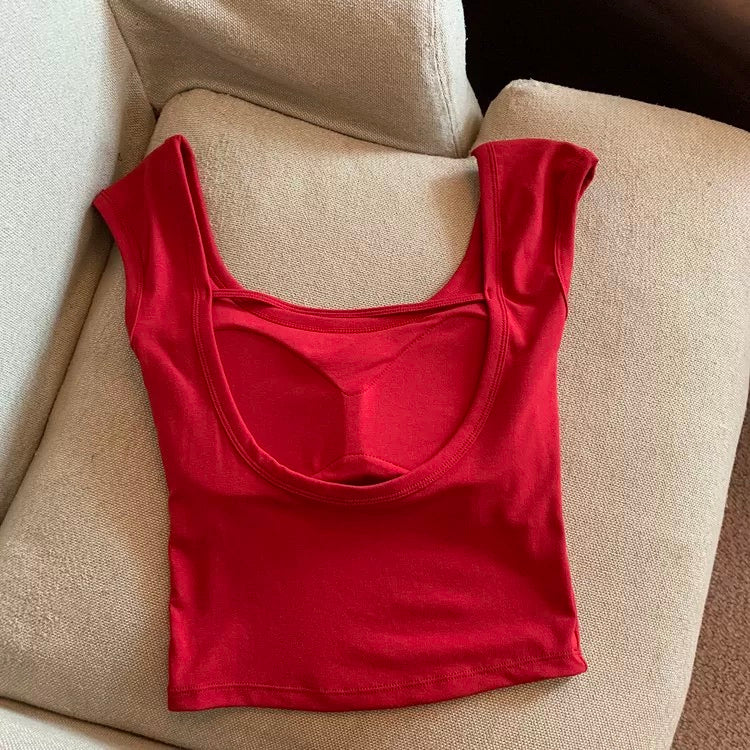 Kenya Square Neck Built-In Bra T-shirt