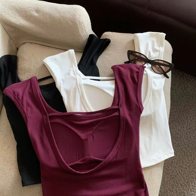 Kenya Square Neck Built-In Bra T-shirt