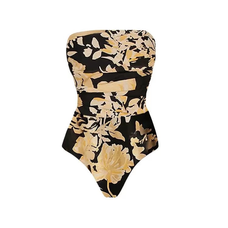 Dusk Floral Print Monokini With Skirt Set
