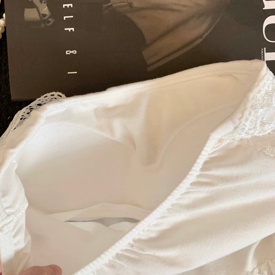 Fleur Lace Detailed Built-In Bra Tube Top