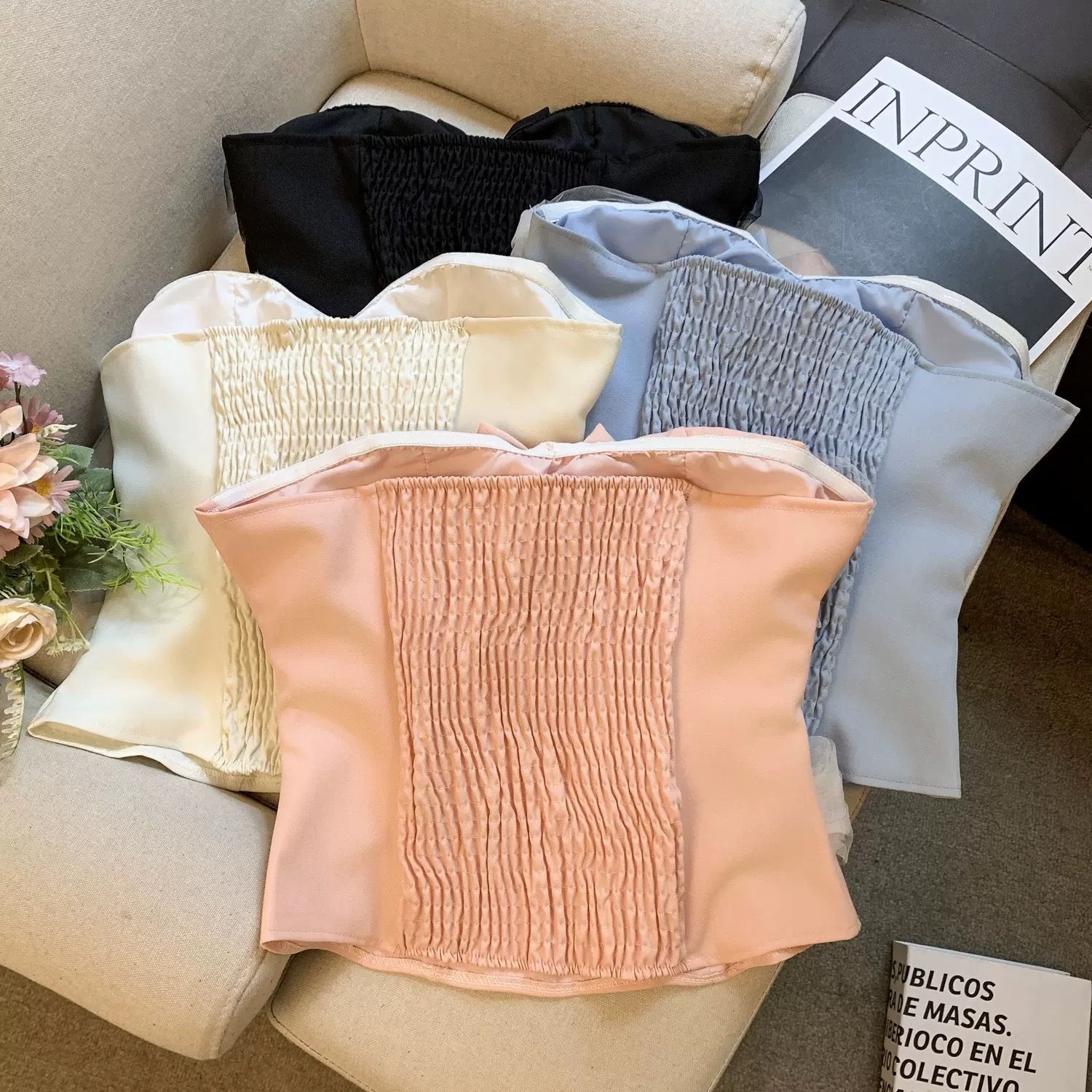 Noelle Bow Built-In Bra Tube Top